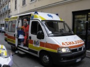 18/03/2011 Rapallo Via Volta Incidente autobulanza Croce Bianca