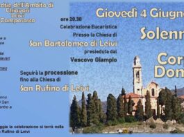Domani il Corpus Domini: a Leivi la processione d’ambito guidata dal vescovo