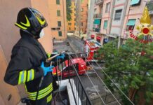 Incendio in un’abitazione in via Fillak a Genova