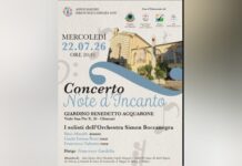 “Note d’Incanto” mercoledì 22 luglio all’Acquarone